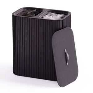 Tota Twin Luxe Bamboo Laundry Basket - Black